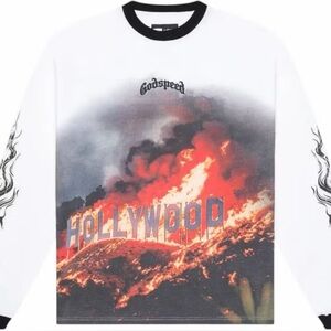 GODSPEED HOLLYWOOD INFERNO LONG SLEEVE T-SHIRT WHITE - M